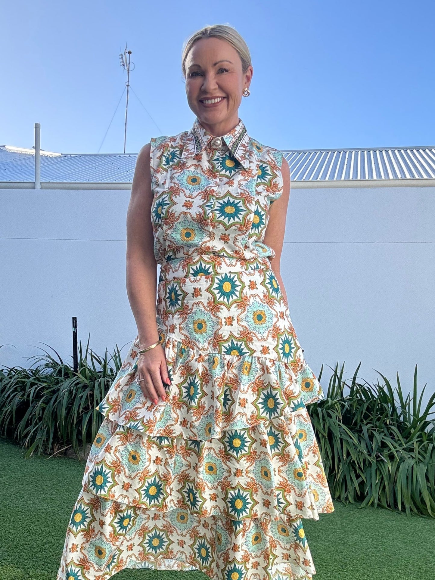 Teneriffe Sleeveless Shirt - Eumundi Print