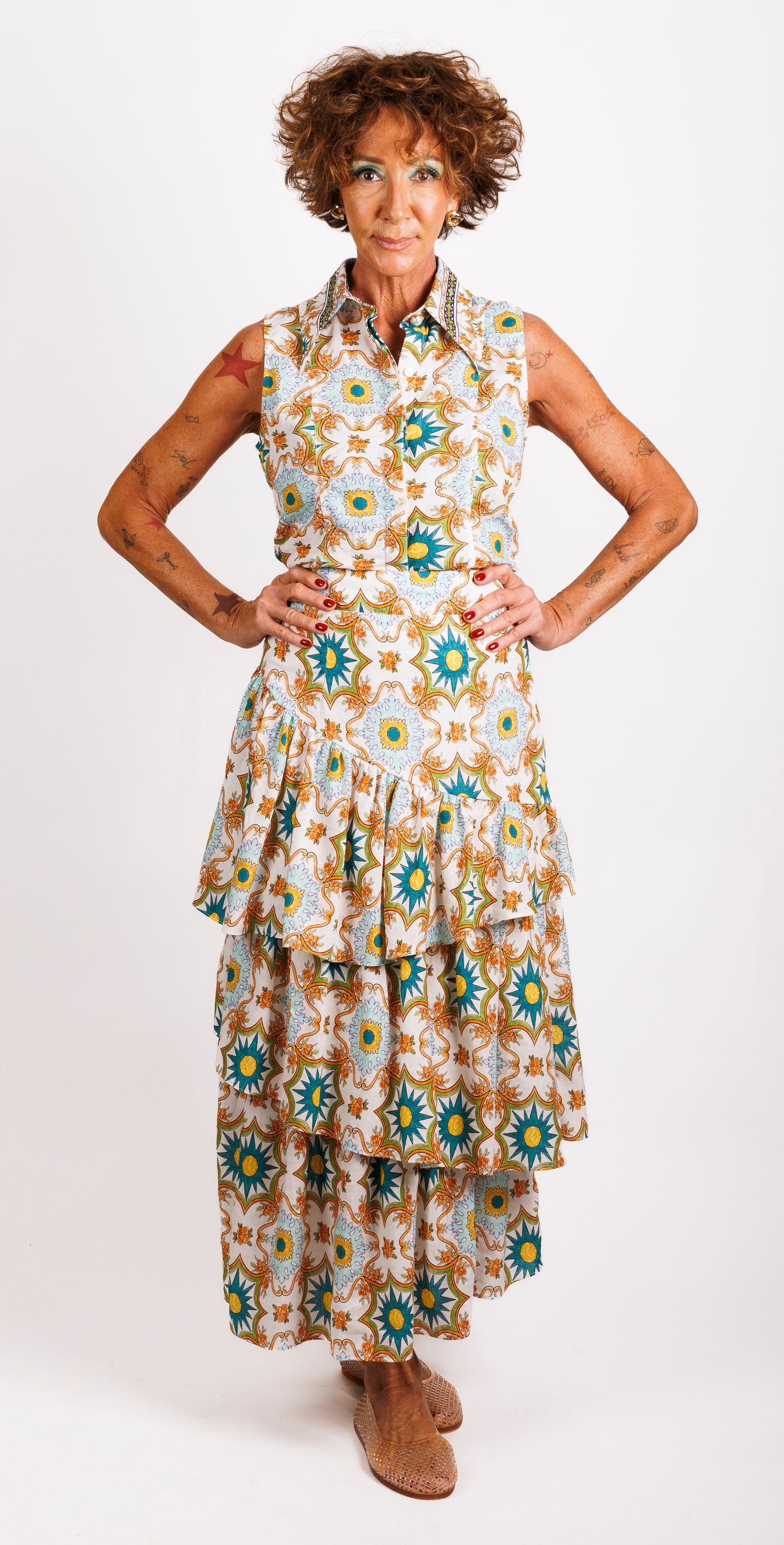 Teneriffe Sleeveless Shirt - Eumundi Print