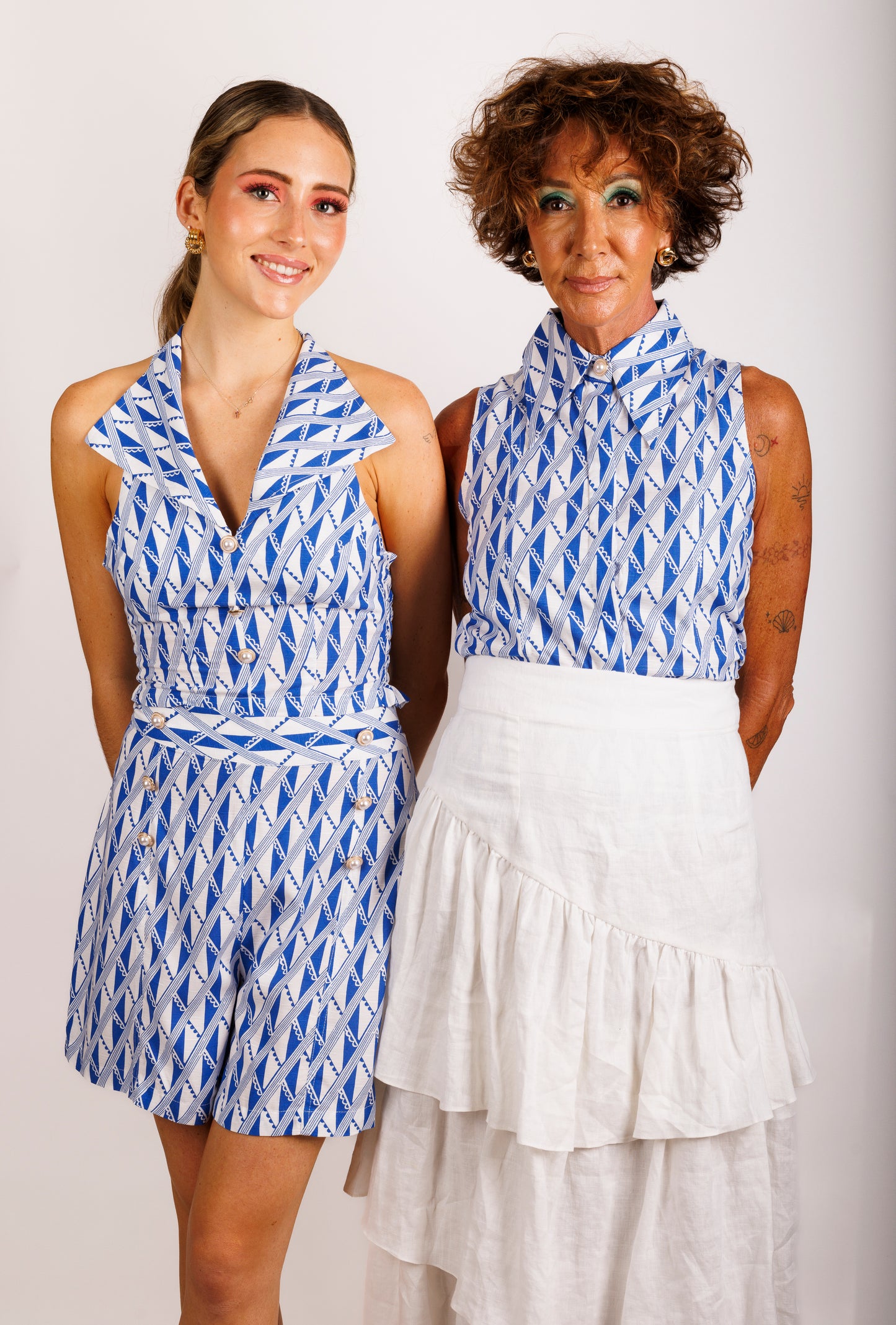 Teneriffe Sleeveless Shirt - Geo Print
