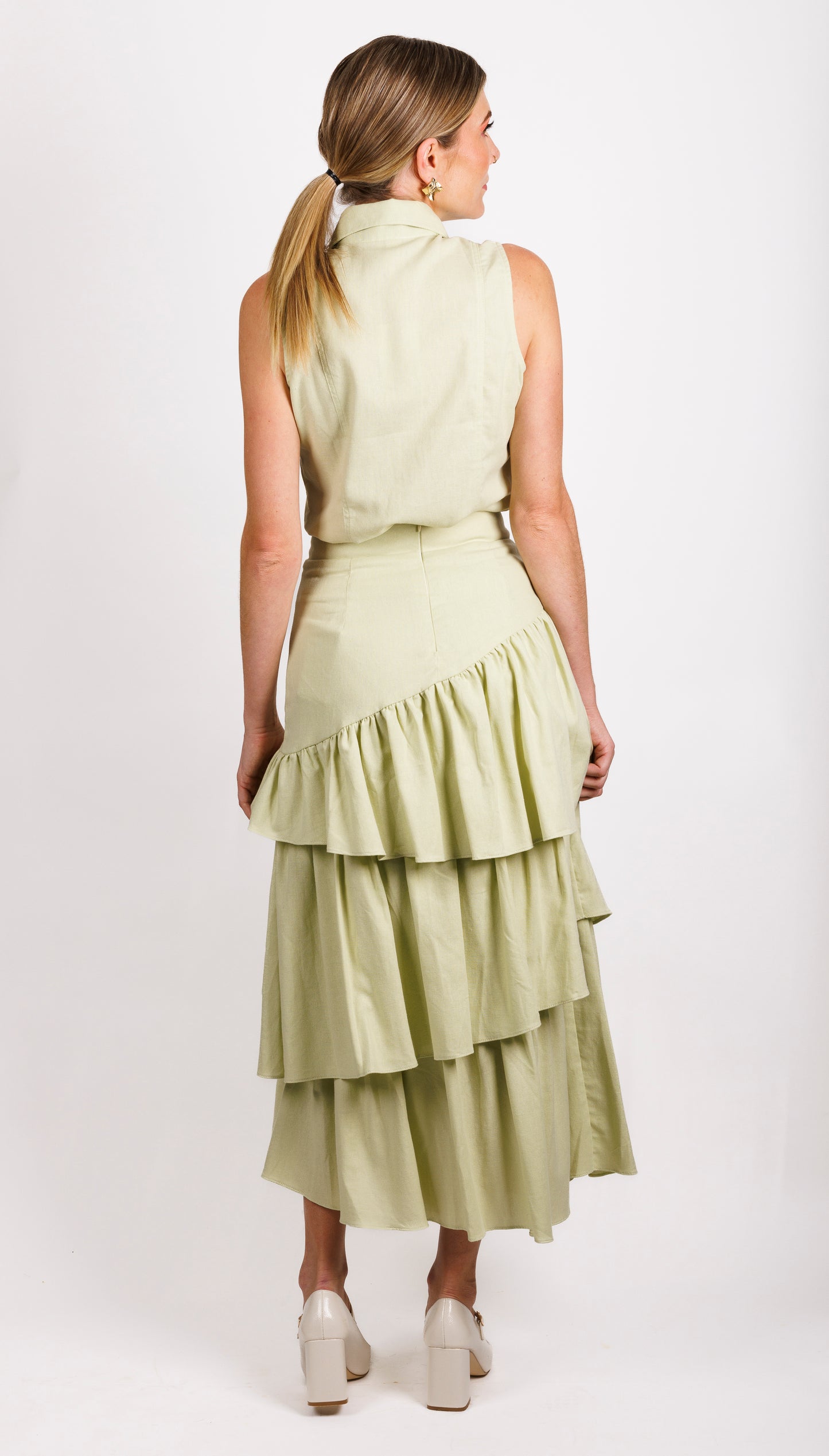 Teneriffe Sleeveless Shirt - Pistachio