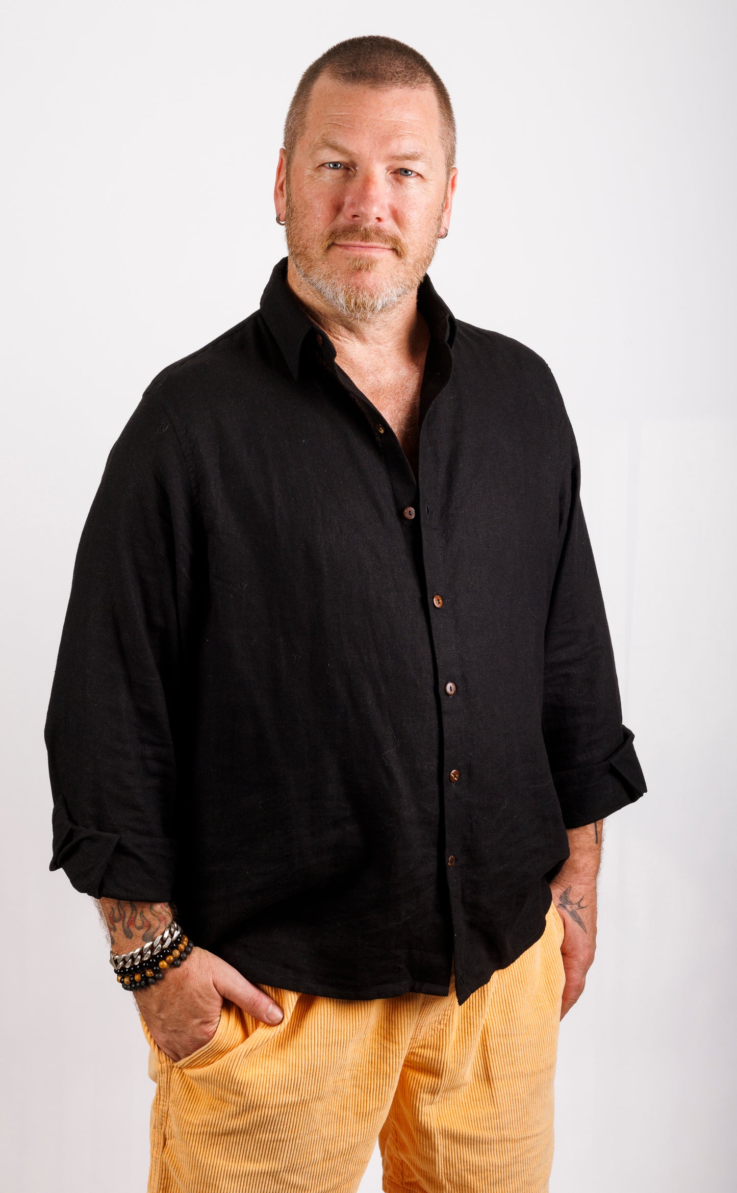 Noosa Long Sleeve Shirt - Black Linen