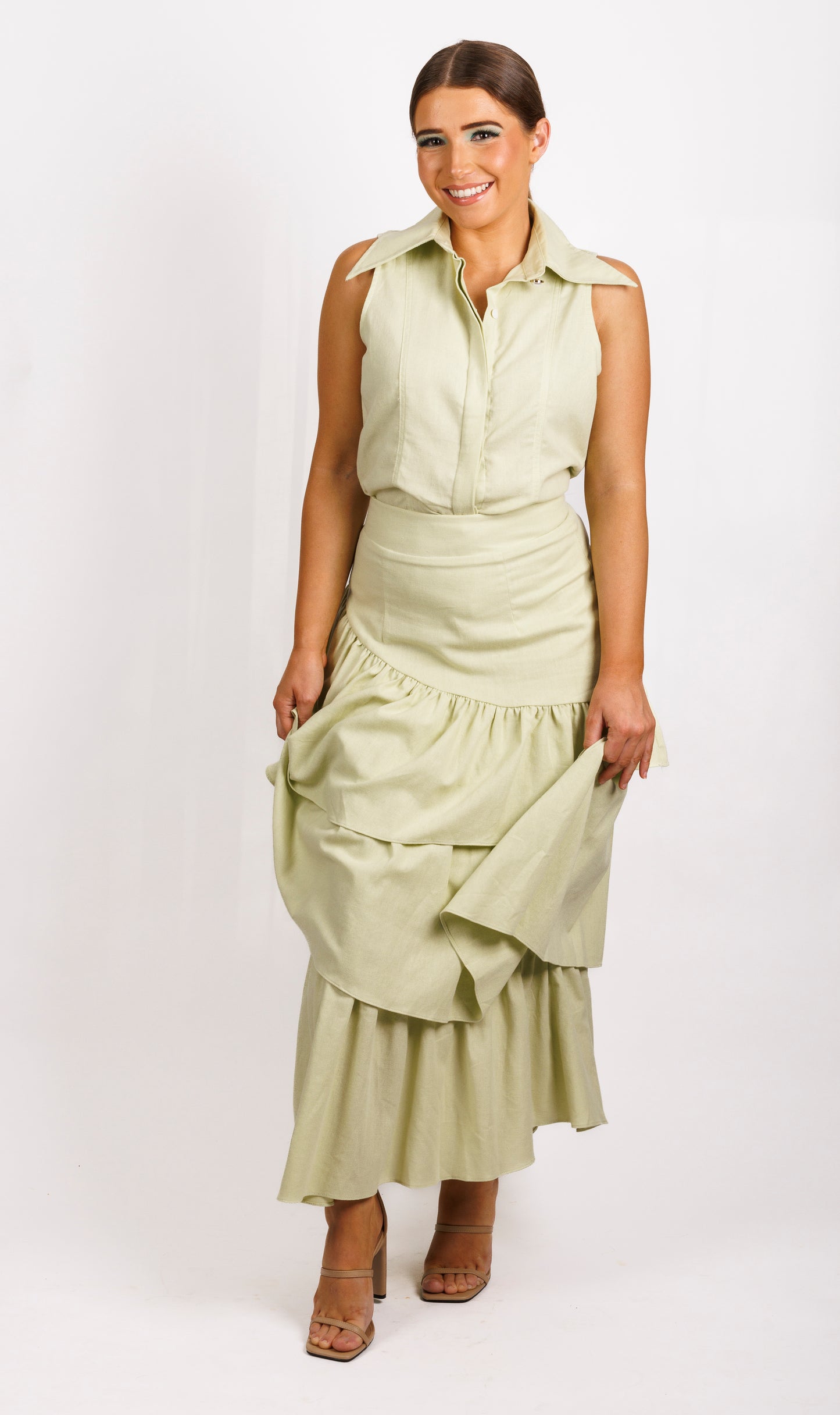 Teneriffe Sleeveless Shirt - Pistachio