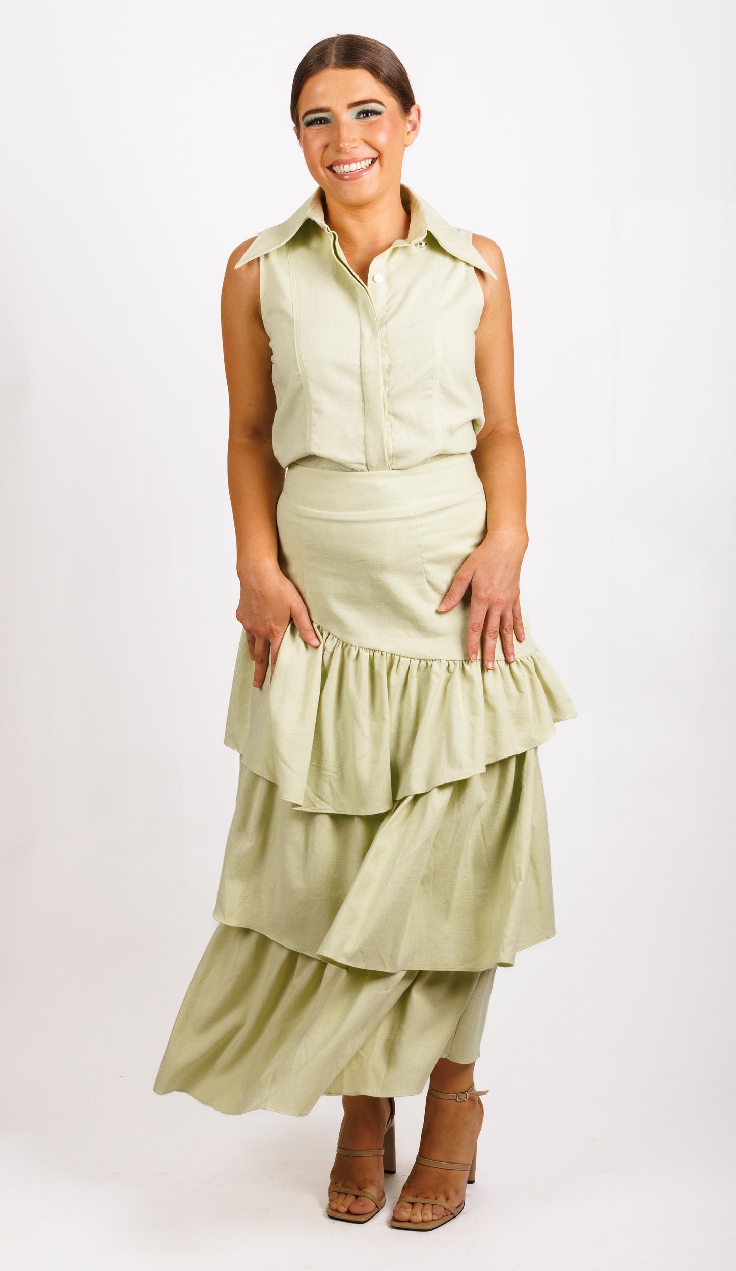Teneriffe Sleeveless Shirt - Pistachio