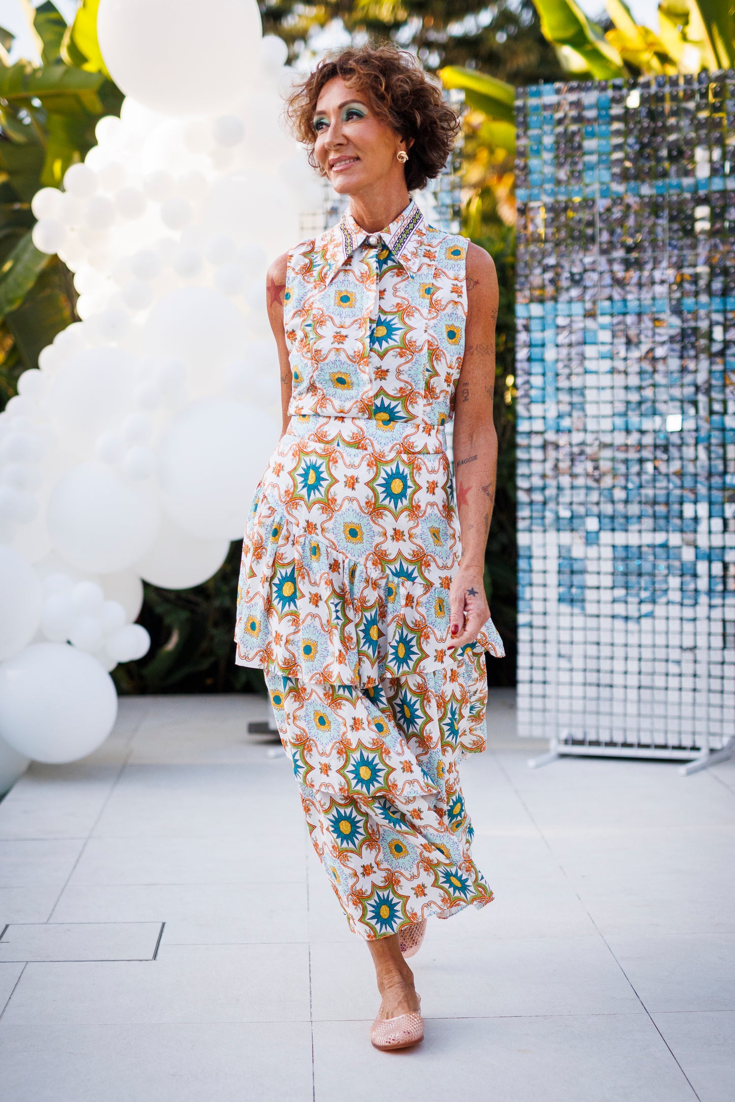 Teneriffe Sleeveless Shirt - Eumundi Print